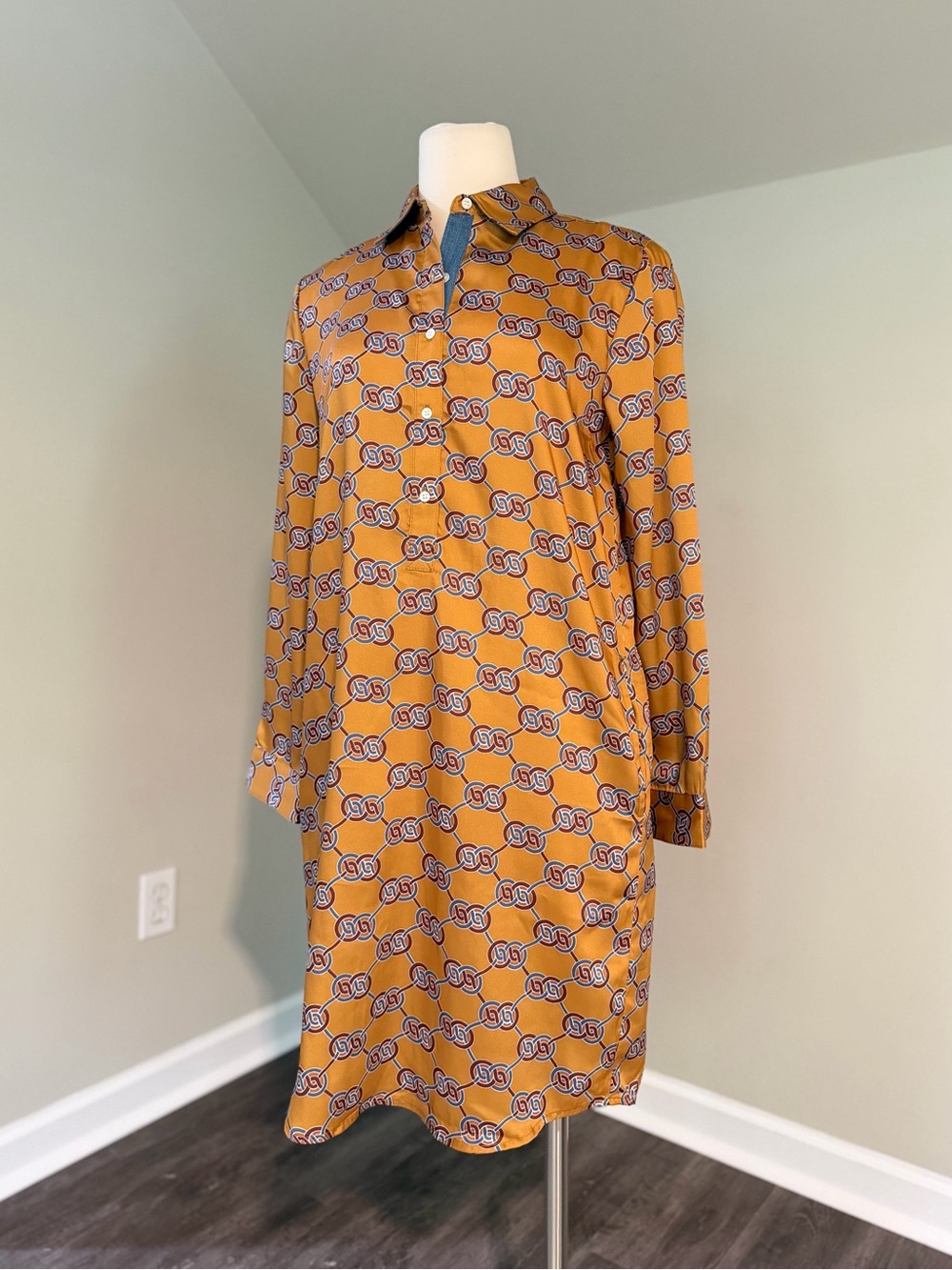 J. Mclaughlin Amara Shirt Dress - Geometric Pattern, Lightweight, Cuff, Summer